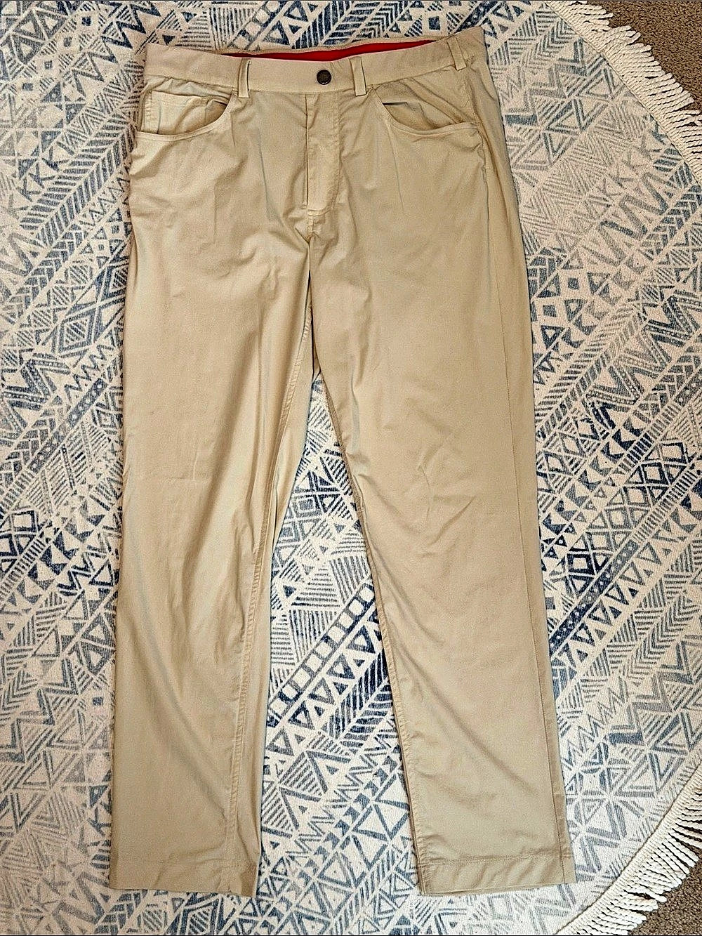 Redvanly Kent Pull-On Trouser Straight Leg Pants in Cream Medium
